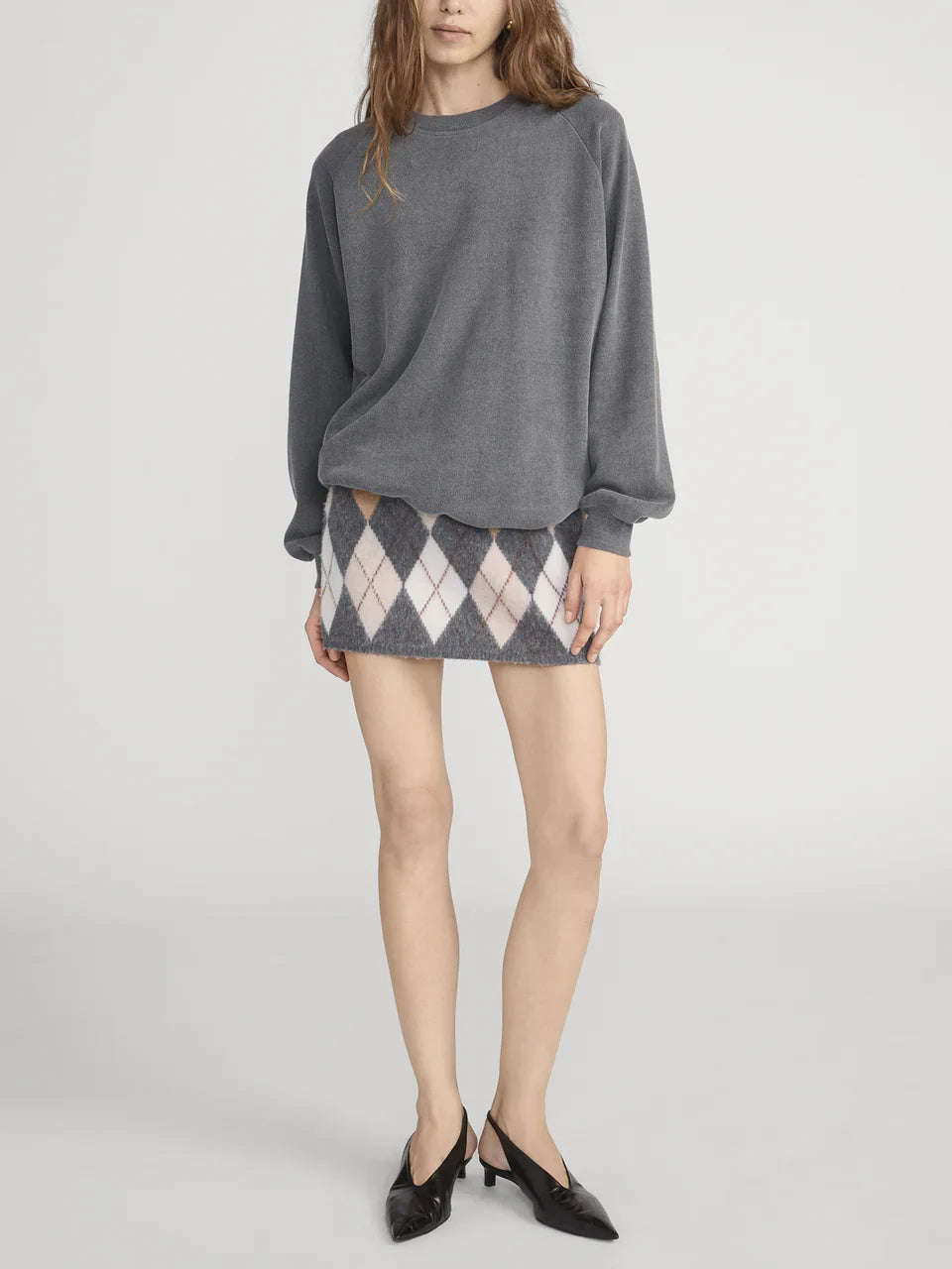 FRAME The Brushed Argyle Skirt