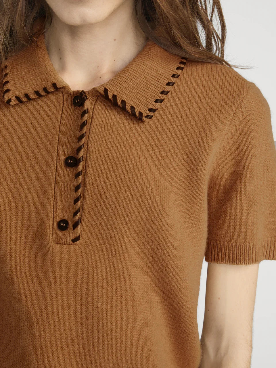FRAME The Leather Stitch Polo