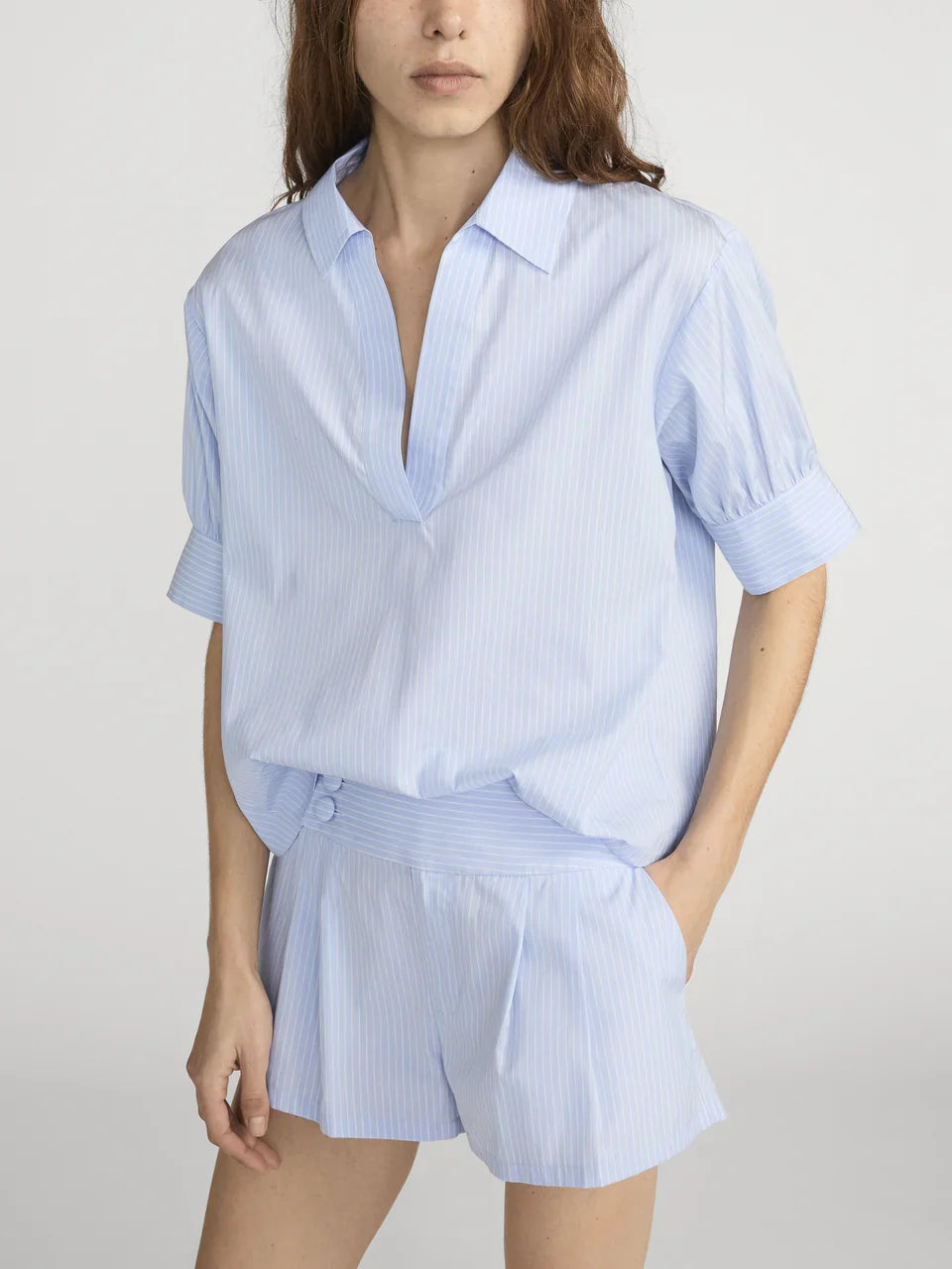 FRAME The Vneck Popover Top