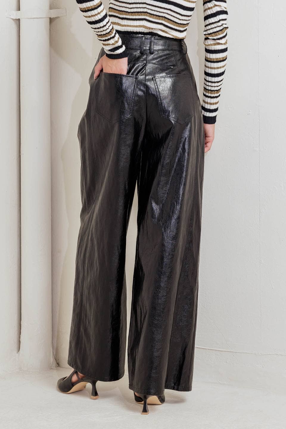 Black Faux Leather Pants
