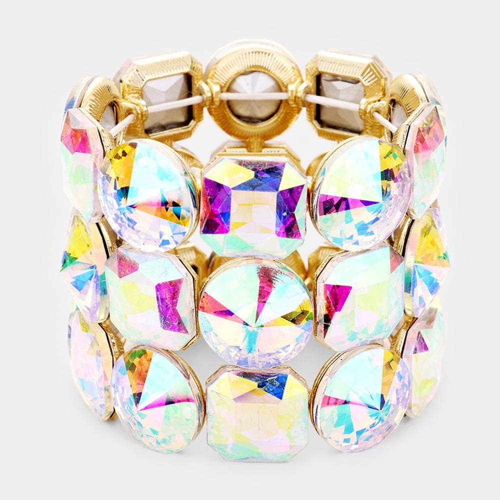 Crystal Rhinestone Statement Stretch Bracelet