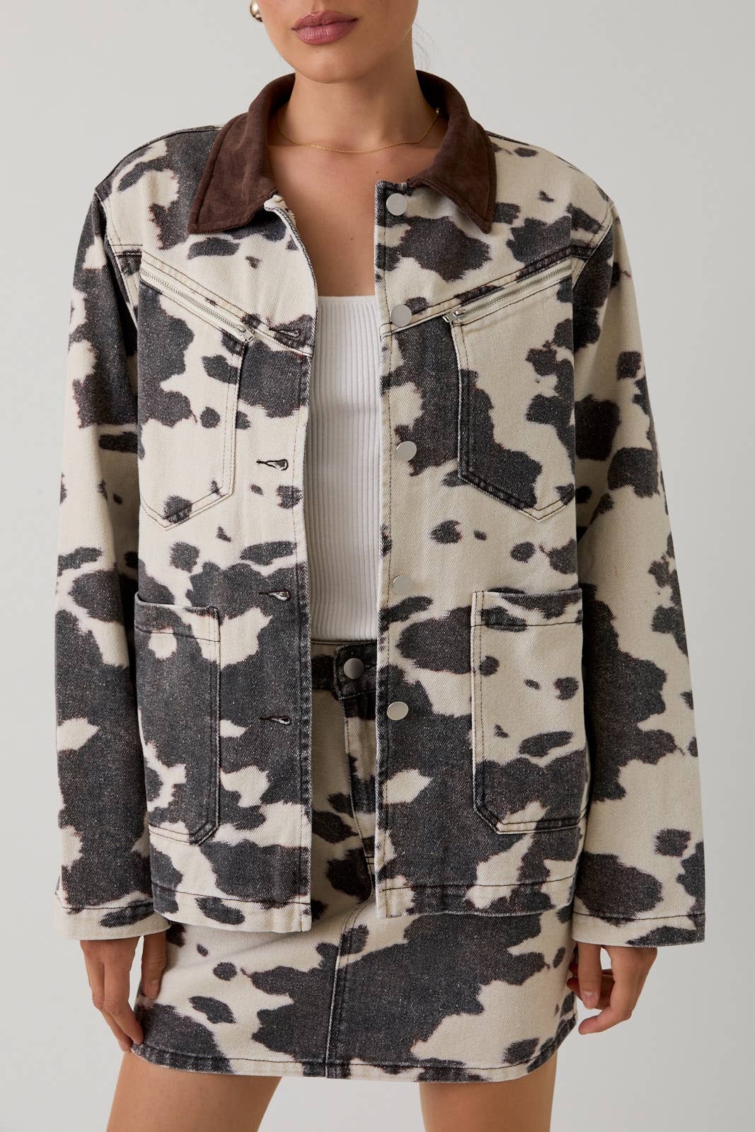 Cow Print Barn Jacket
