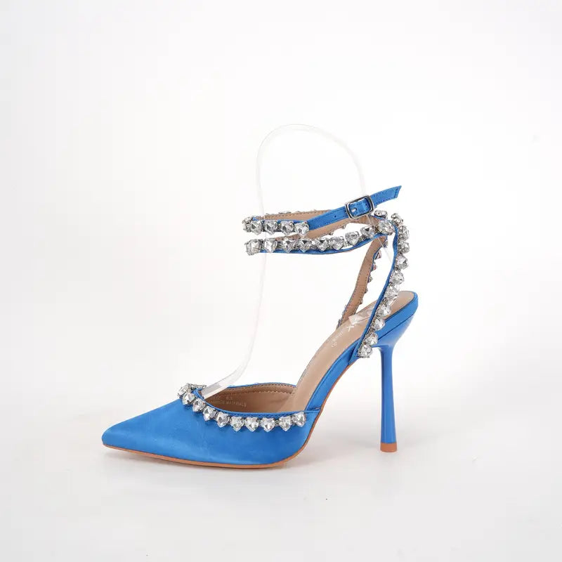 Elegant Black Strap Stiletto Heels – Pointed Toe Ankle Buckle