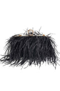 Black Harlow Feather Evening Bag