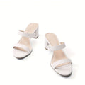 Elegant Chunky Heel Sandals – Two-Strap Open Toe