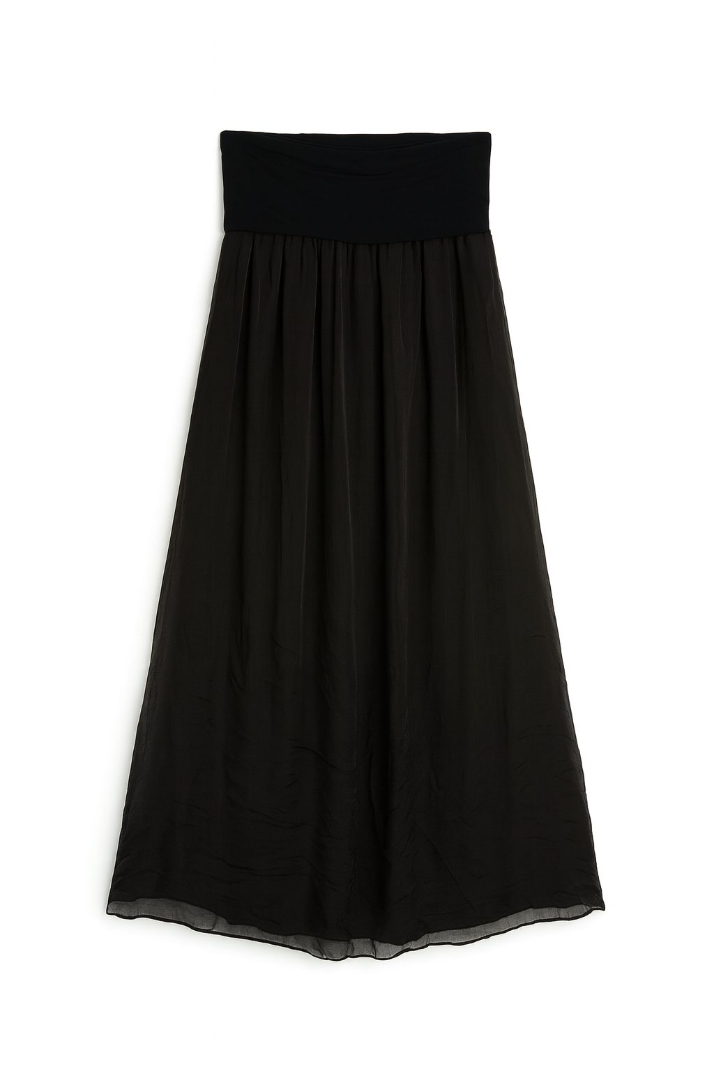Black Chiffon Wide Leg Pants