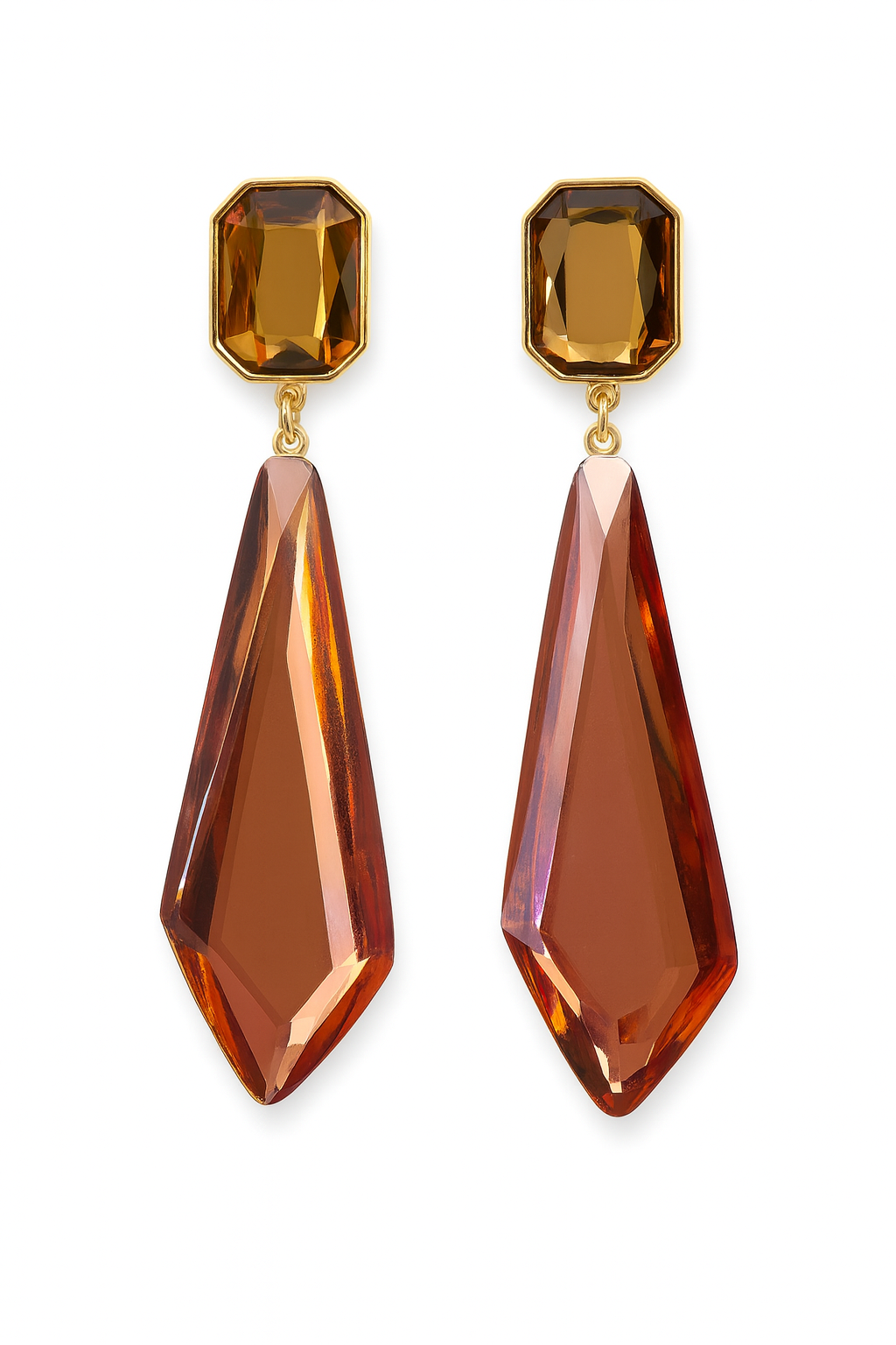Amber Crystal Statement Earrings