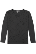 Black Crystal Embellished Long Top