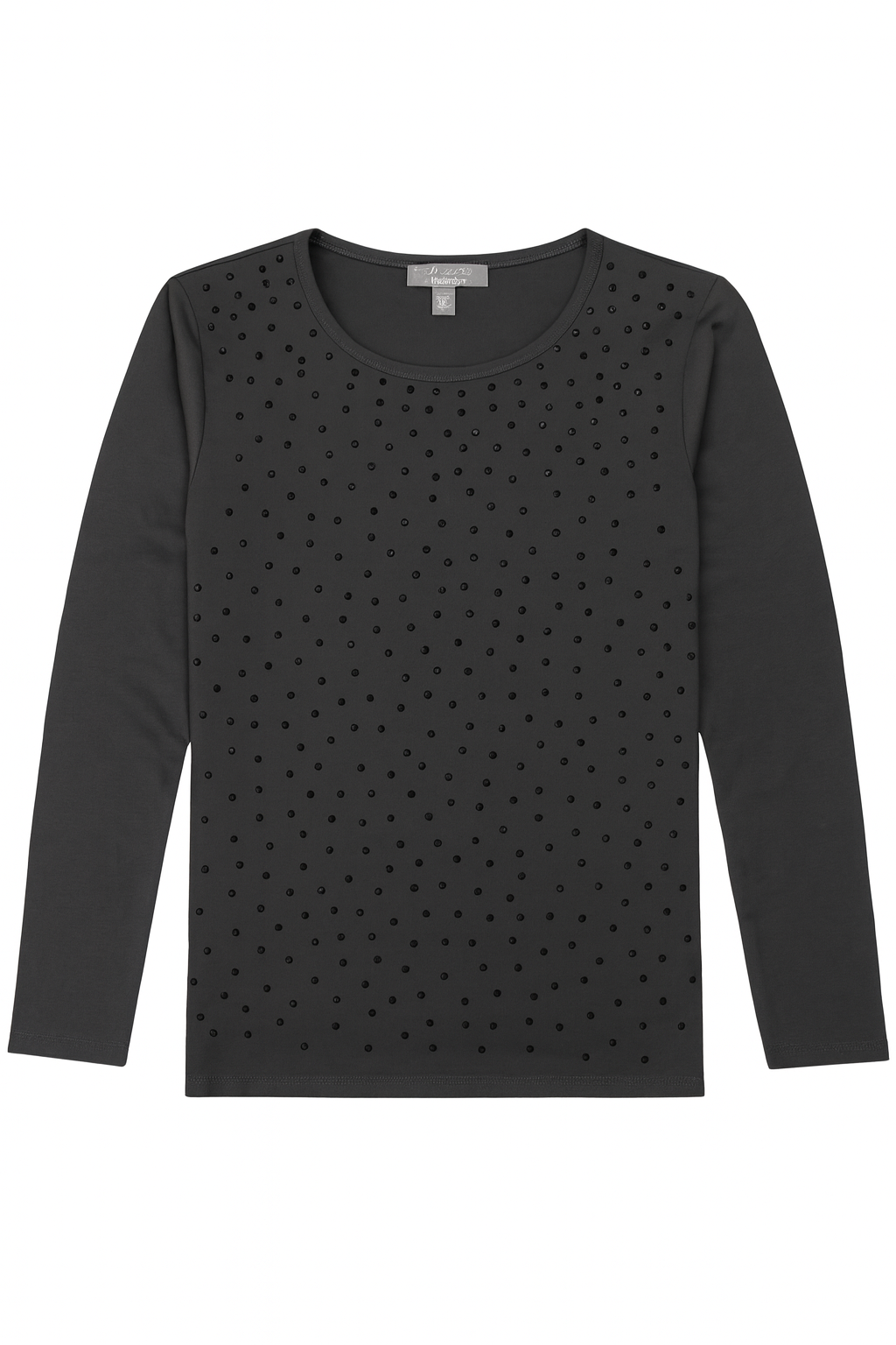 Black Crystal Embellished Long Top