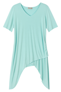 Aqua Solid Asymmetrical Top-Double Point