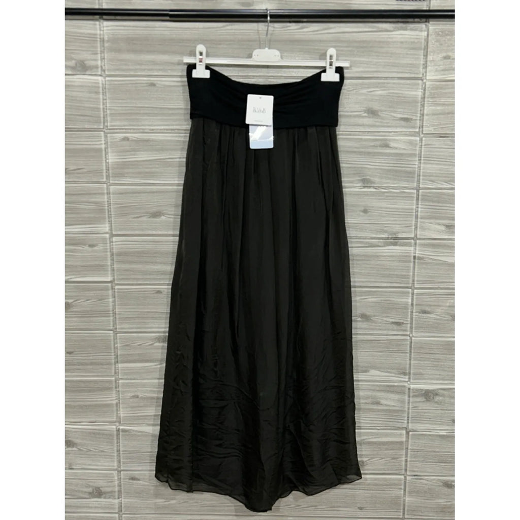 Black Chiffon Wide Leg Pants