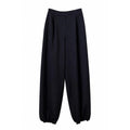 Black High Waist Pleated Balloon Leg Tapered One Size Jogger Pants
