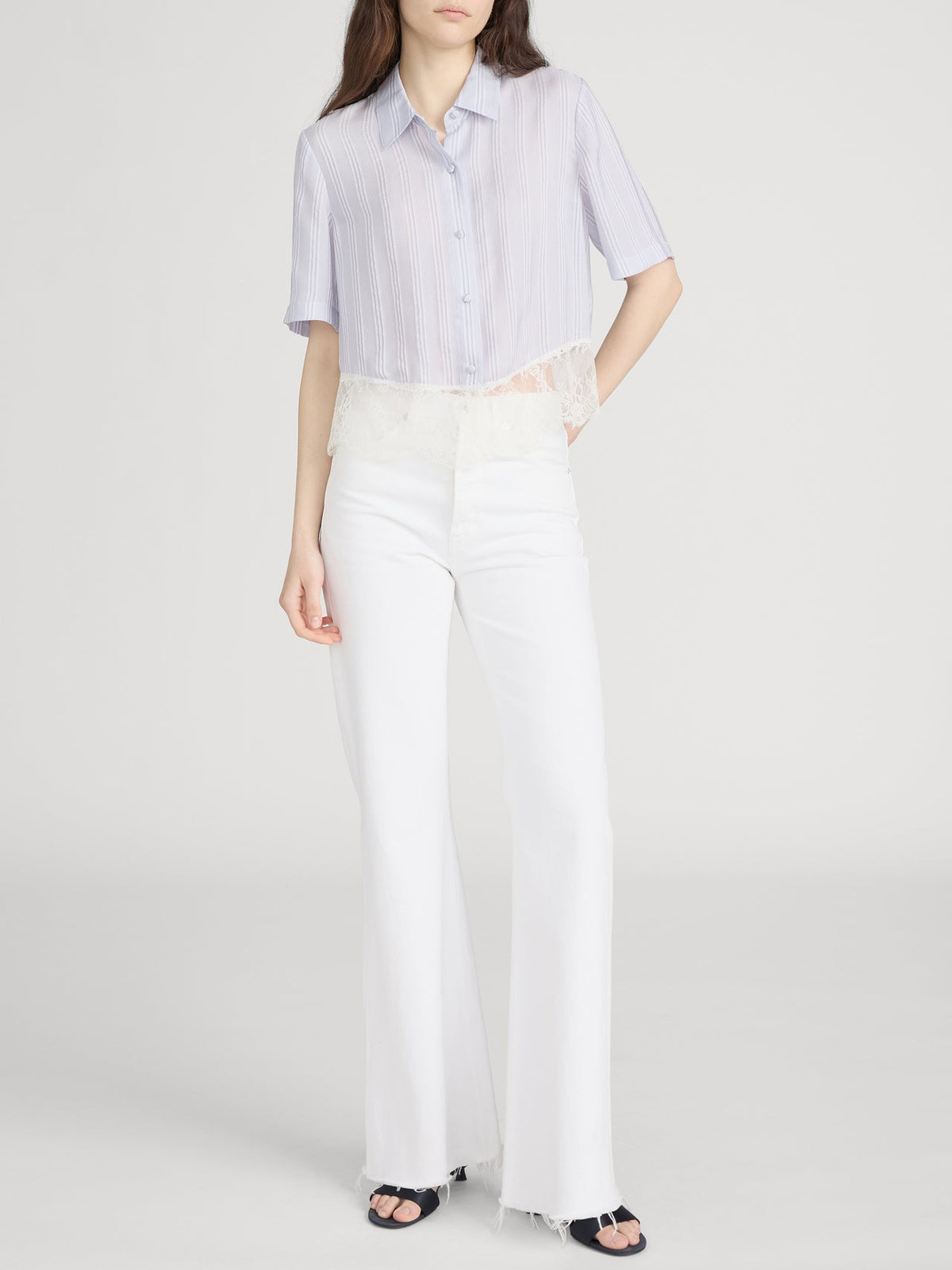 FRAME Stripe Lace Shirt