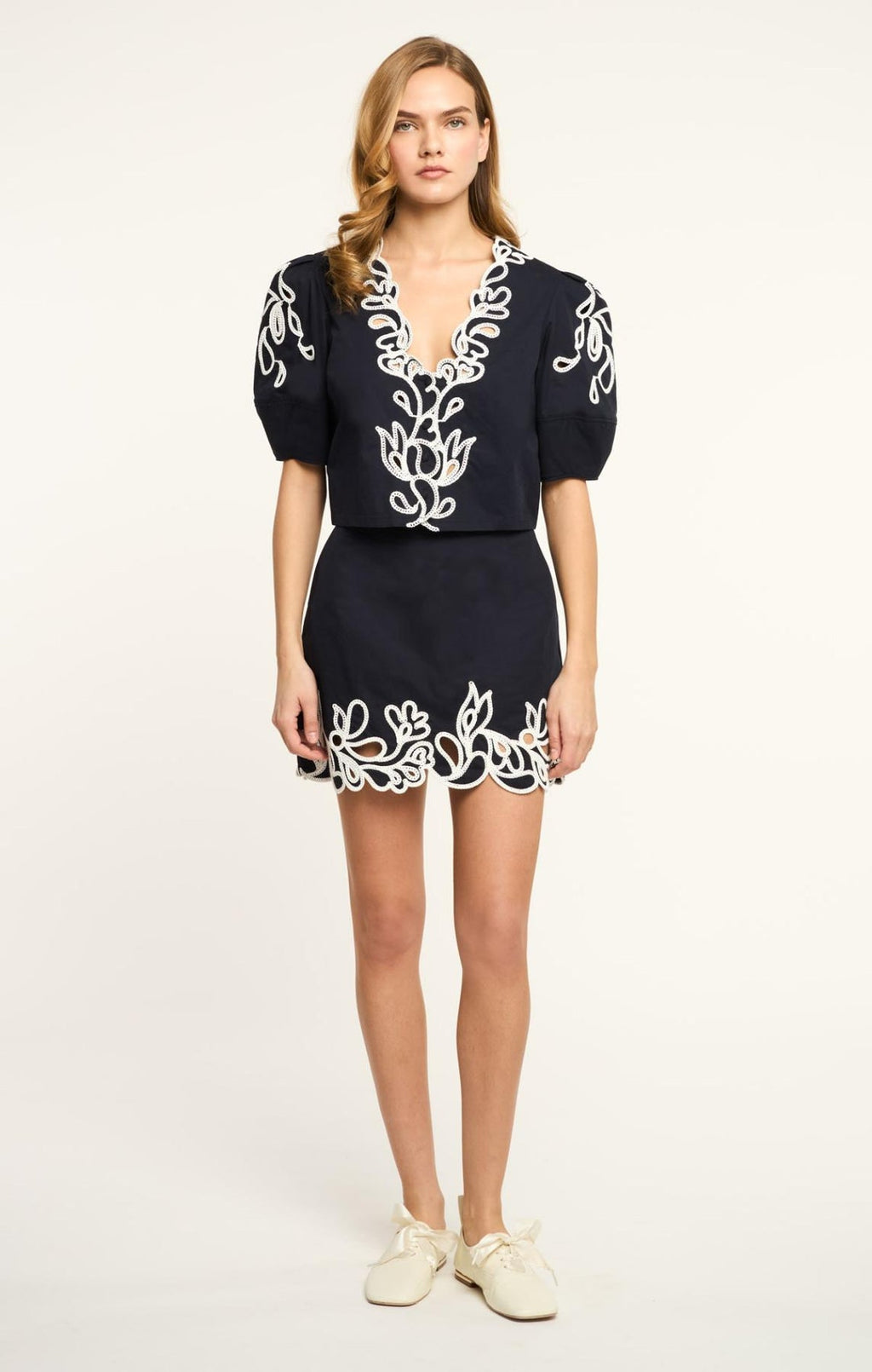 CINQ A SEPT Paisley Bloom Embroidered Bellara Top