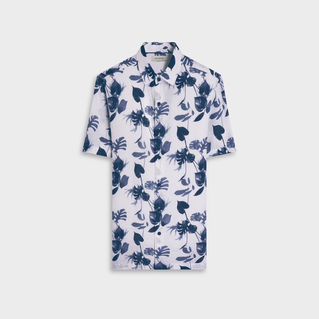 BUGATCHI Vero Leaf Print Short Sleeve Shirt