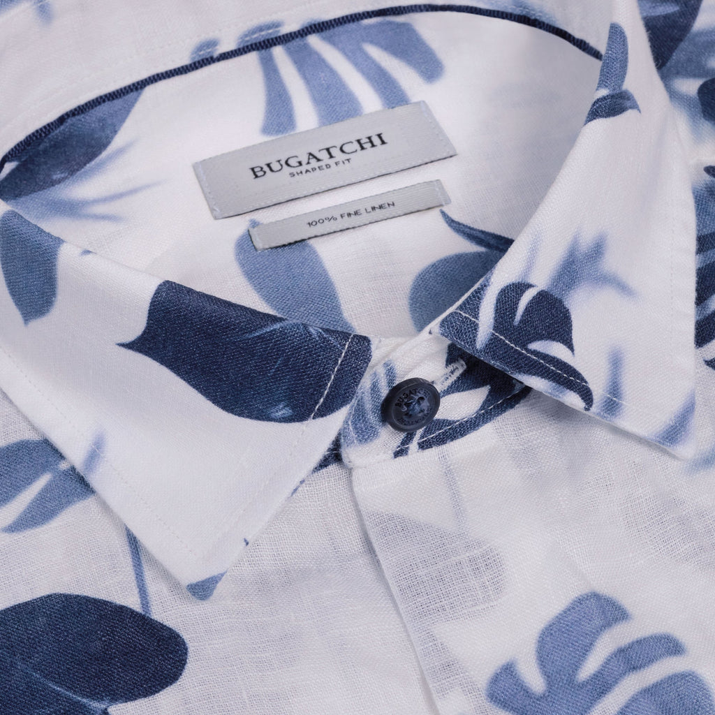 BUGATCHI Vero Leaf Print Short Sleeve Shirt