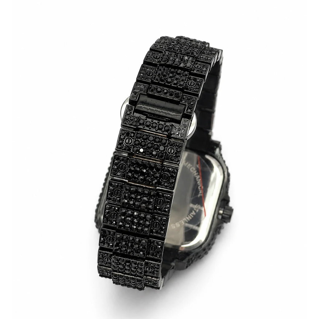 Black Diamond Watch For Men Iced Out Square Men’s Quartz Watches