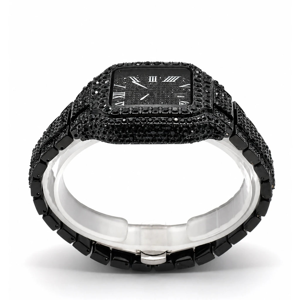 Black Diamond Watch For Men Iced Out Square Men’s Quartz Watches