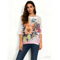 Blush Floral Heart Graphic Knit Top