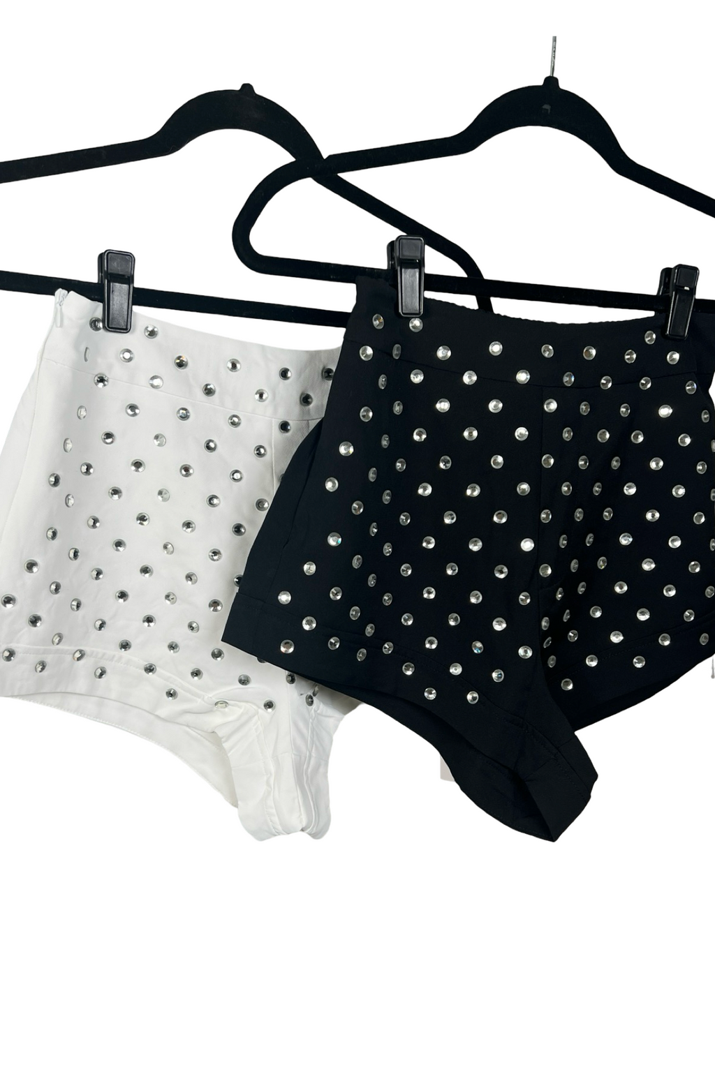 Black Crystal Embellished Shorts