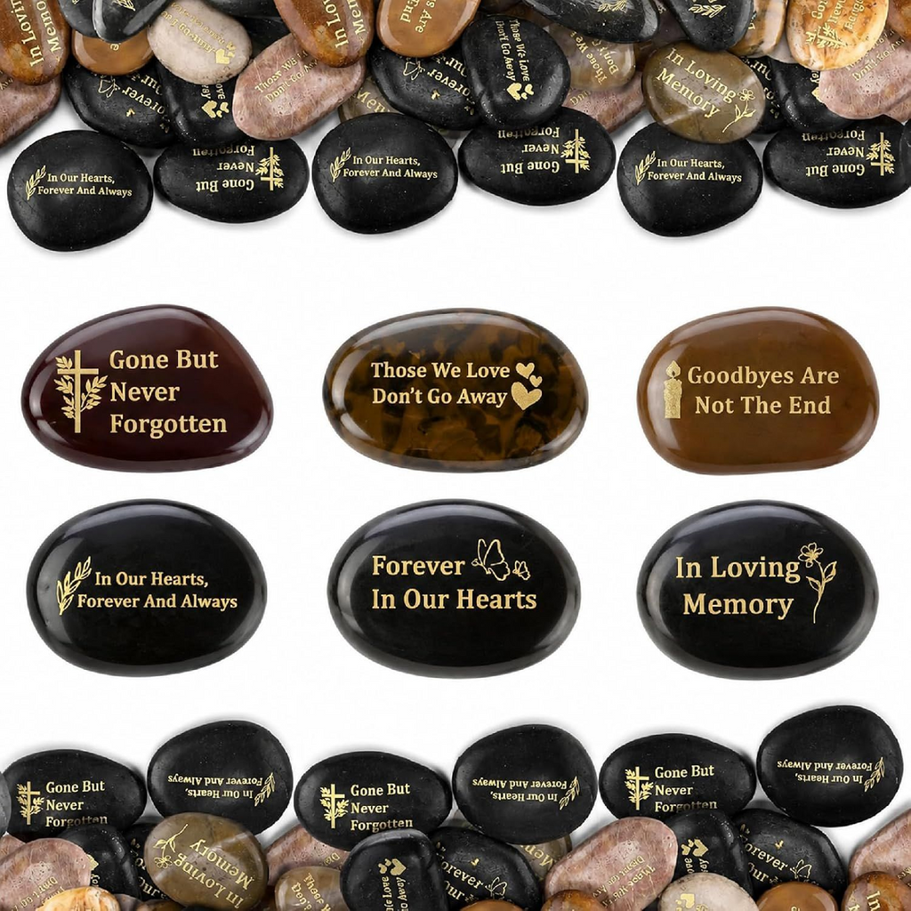 60 Pcs Memorial Rock 1.97" Celebration of Life Favor Classic