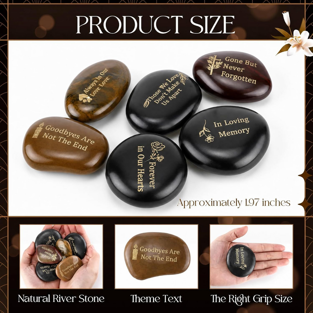 60 Pcs Memorial Rock 1.97" Celebration of Life Favor Classic