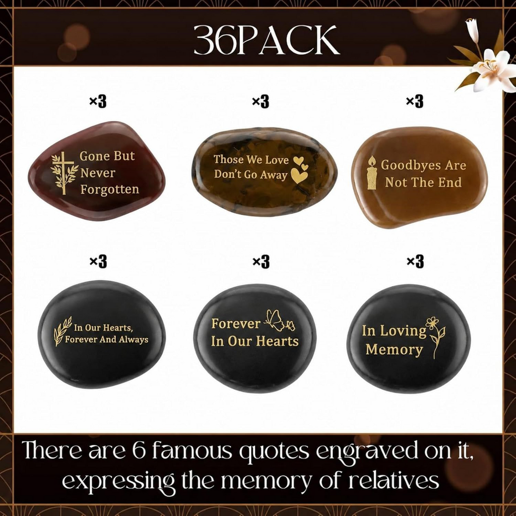 60 Pcs Memorial Rock 1.97" Celebration of Life Favor Classic
