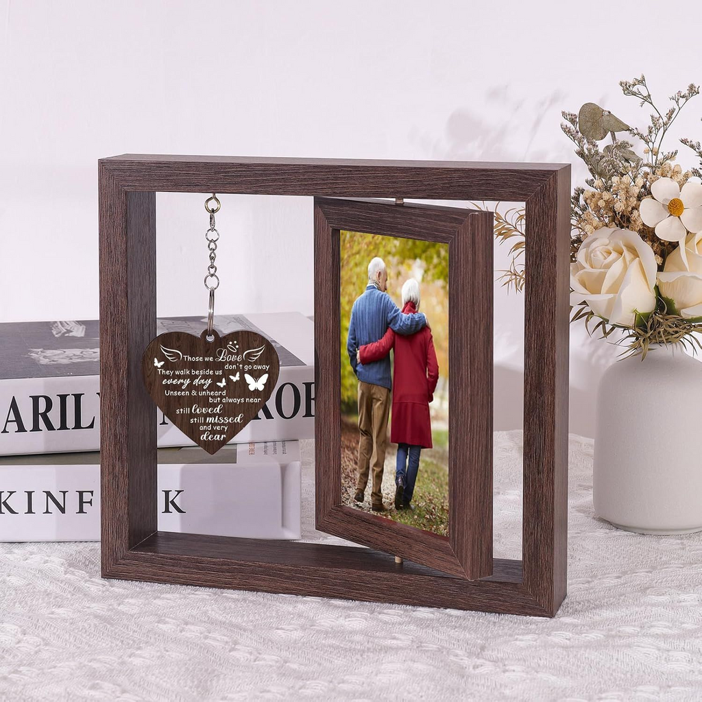 Memorial Sympathy Gifts for Loss of Loved One, Memorial Gift for Loss of Mom Dad Picture Frame, Bereavement Remembrance Condolence Funeral Sentimental In Memory of Loved One Gifts, Display Two 4x6 Photos