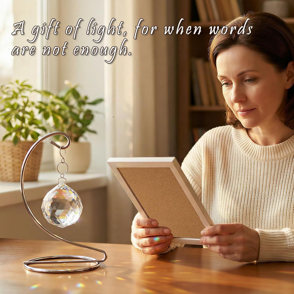 Sympathy Gifts for Loss of Loved One,Tabletop Hanging Crystal Suncatcher