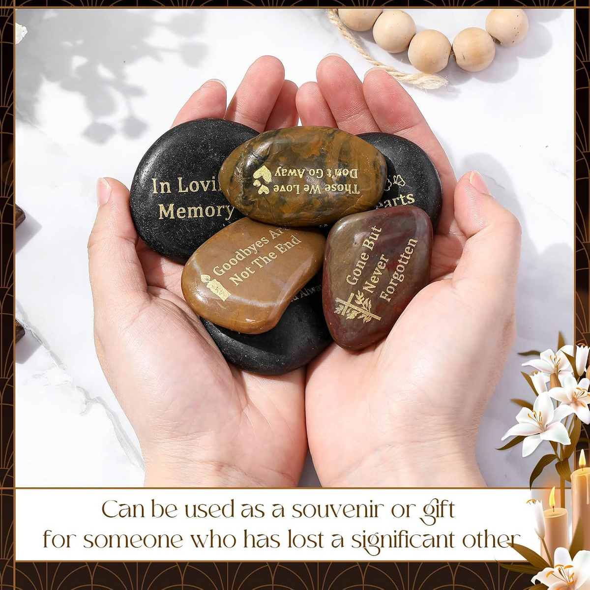 60 Pcs Memorial Rock 1.97" Celebration of Life Favor Classic