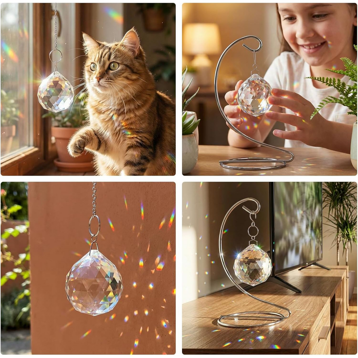 Sympathy Gifts for Loss of Loved One,Tabletop Hanging Crystal Suncatcher